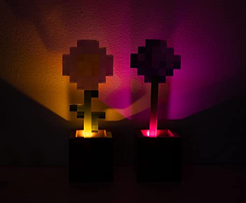 Minecraft Daisy and Allium Flower Pot Mood Lights, Berry, 3 x 2 x 7 inches - Image 2