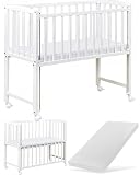 Dedstore-Baby Babybett mit Matratze 90x40 cm Höhenverstellbar - Babybett...