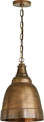 Capital Lighting 330310XB Sedona Handcrafted Sand-Cast Aluminum Artisan Metal Dome Pendant, 1-Light 100 Watts, 17" H x 12" W, Oxidized Brass