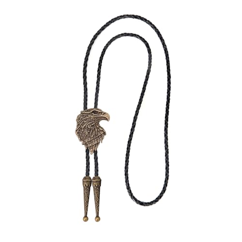 Image of Western Cowboy Patriotic Eagle Bolo Tie USA 250th Anniversary | Premium braided leather, anti-tarnish alloy pendant, adjustable sliding clasp, patriotic bolo tie for USA 250th Anniversary