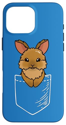 Funny Kids Girls Womens Kawaii Pocket Lionhead Rabbit Lover �X�}�z�P�[�X iPhone 16 Pro Max �p