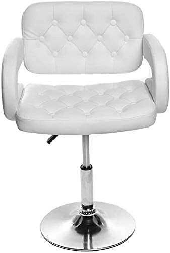 Cris nails - sillón profesional de peluquería, 360º giratoria con base fijo de metal, asiento suave y cómodo de material piel