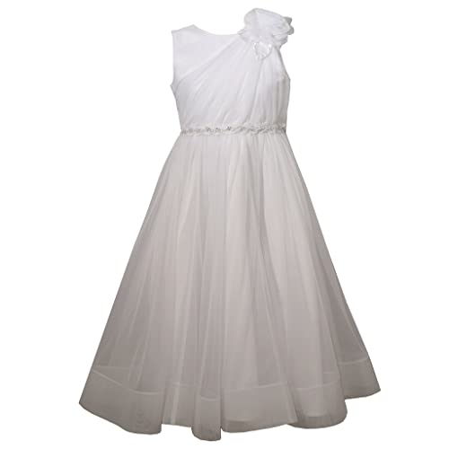 Bonnie Jean Girl's First Communion Dress with Shoulder Flower