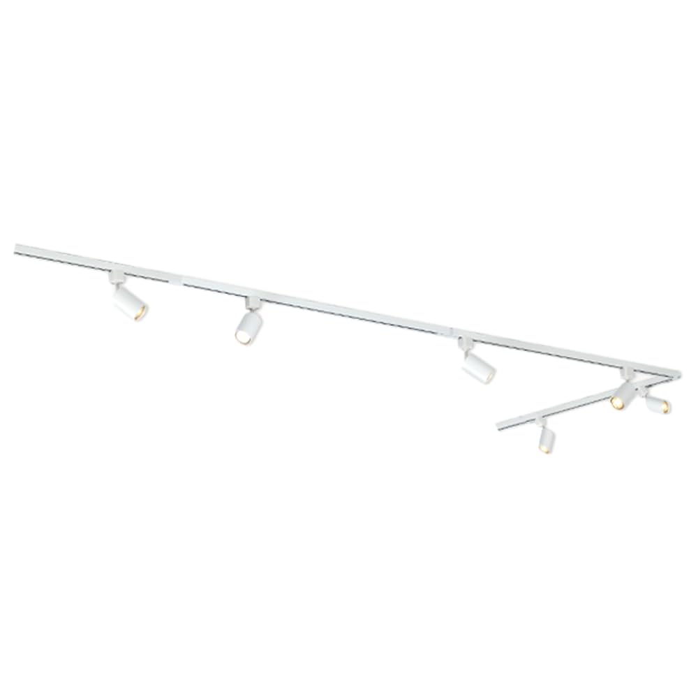Qub Focus III 1-Phasen Led Schienensystem - 400cm - 6x GU10 Spots Schienensystem lampen - 4x 1m Lichtschienensystem - L-Form - Deckenstrahler Weiß - Erweiterbar & flexibel - LED-kompatibel