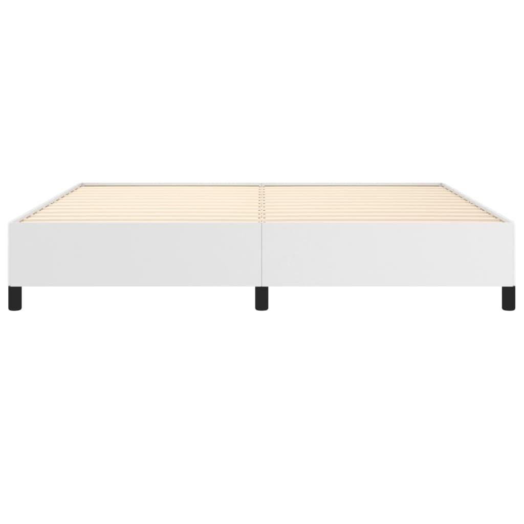 Similpelle premium con gambe in legno durevole Giroletto 200x200 cm Bianco