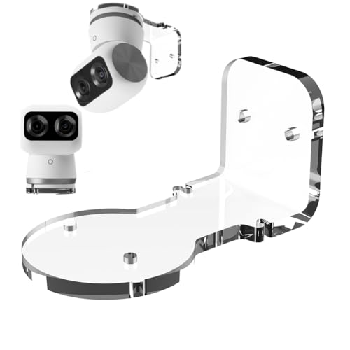 AZURAOKEY Soporte acrílico de montaje en pared compatible con Eufy Security Indoor Cam S350, soporte de vigilancia acrílico con adhesivo y tornillos, interior/exterior, mejores ángulos de cámara, 1