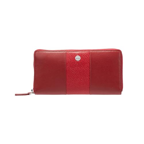 Maître Auen Dietrun Purse LH12Z Red : Grand portefeuille en cuir rouge pour femme