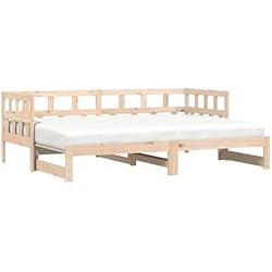 vidaXL Sofá Cama Nido Madera Maciza de Pino 90x190 cm