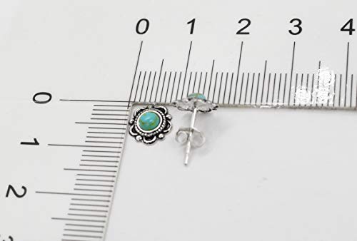 Brinco De Prata Flor Turquesa - 4769