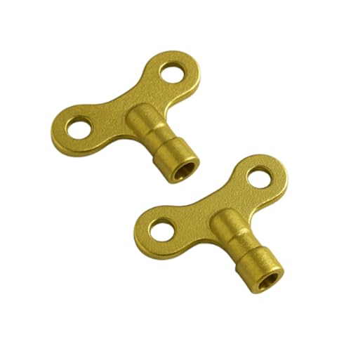 Radiator Key Brass Radiator Key Valves Bleed Heaters Air Vent Plumbing DIY Tools Venting Easy Grip Use Clock Type Radiator Key Solid Brass 2 Pieces Set 6 Mm (1 Count)