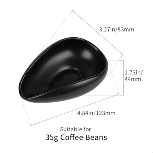 Image of watchget Upgraded 30g Ceramic Coffee Dosing Cup & Tea Storage Tray, Single Dose Measuring Container for Coffee Beans & Loose Leaf Tea Dosing Vessel, Black