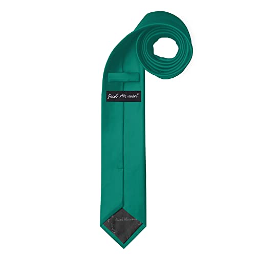 Image of Jacob Alexander Men's Skinny Width 2 inch Solid Color Tie