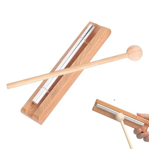 1 Stück Klangstab inklusive Schläge Holz Energy Klangstäbe Chime Gong Glockenspiel Perkussion Trio Schlagstab Für Gebet Yoga Heilung Klassenzimmer(Natur)