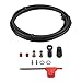 2000mm Hydraulic Brake Hose Kit for Flat Mount, Includes Olive, Insert, Gaskets, Rubber Sleeve and T8 Wrench, for CNC Machined Fittings, Compatible with HRD, Red, for Apex