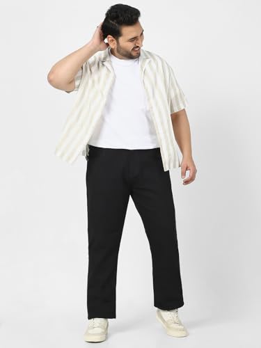 Image of Urbano Plus Men's Straight Fit Mid Rise Washed Jeans Stretchable