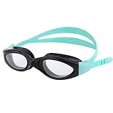 LANE 4 A954 Junior Swim Goggle Superior Anti-Fog Coating for Teens (95413) CLR/GRN