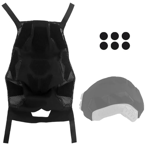 Tactical Helmet Cover for Fast Model, Stretch Fabric Protector with Hook and Loop Panels, Modular Gear Accessory for Field(Black)