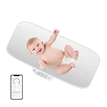 BABY JOY Baby Scale – Multifunctional Pet and Infant Scale with Digital LED Display, 4 Weighing Modes, Curved Tray, Rubber Feet
