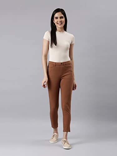 Image of GO COLORS Soft Cotton Blend Printed Jeggings Ankle Length for Women| Breathable, Mid Rise
