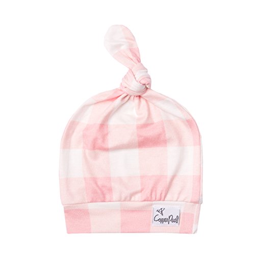 Copper Pearl Baby Beanie Hat Top Knot Stretchy Soft, London