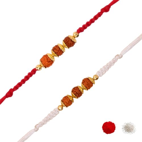 Image of I Jewels Design Rakhi With Roli Chawal & Rakshabandhan Card For Bro /Brother /Bhai