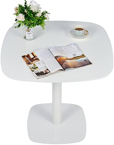 VONLUCE Modern Dining Table, 32 Inch Square Tulip Table with MDF Top and Steel Base, Small Pedestal Table for Dining Room Kitchen Living Room More, Mid Century Kitchen Table with 220lb Capacity, White