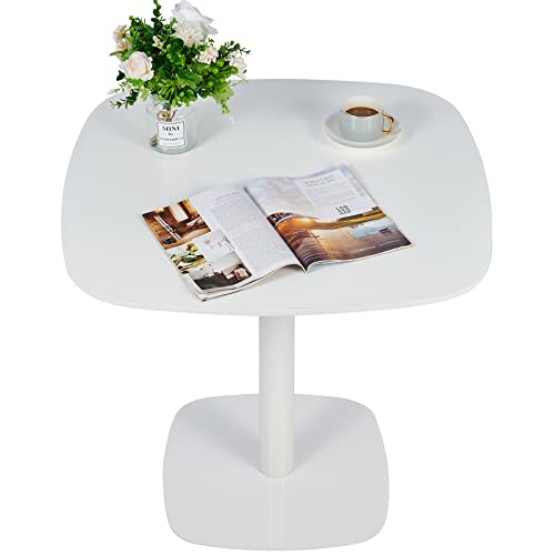 Vonluce Modern Dining Table, 32 Inch Square Tulip Table With Mdf Top And Steel Base, Small Pedestal Table For Dining Room Kitchen Living Room More, Mid Century Kitchen Table With 220Lb Capacity, White #TOP27