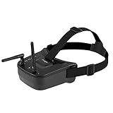 Shanrya Gafas FPV, Gafas FPV RC para Drones, Pantalla LCD de Alto Brillo con Tiempo de Funcionamiento más Largo para Juguetes al Aire Libre, Modelo de Piezas de avión