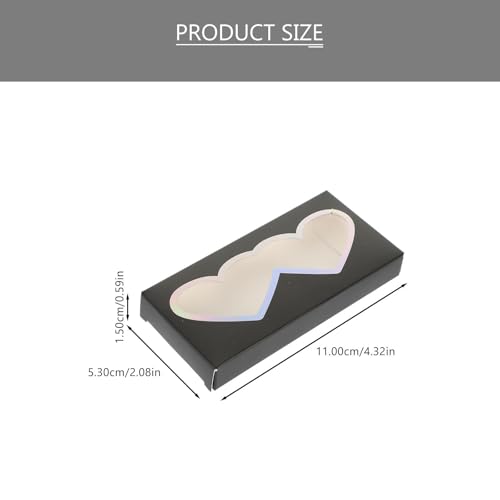 Cajas de papel para pestañas postizas Mikikit con tapa transparente visible y fondo negro 2
