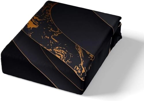 Homemissing Super King Duvet Cover Marble Comforter Cover Set Set Abstract Art Unique Luxury Smooth Bedding Set Black Gold Novel Modern Marble Design Comforter Cover Set - Image 3