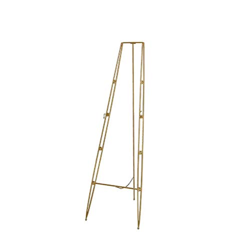 NDRFAWY ディスプレイイーゼル お絵かきボード イーゼル フロアスタンディング フレーム アイアンアート 縦型イーゼル ペイントディスプレイ 調節可能 折りたたみフォトフレーム/ゴールド/ラージ