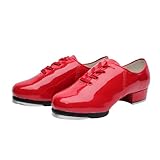 タップダンスシューズ、タップシューズ、イージーストラップタップダンスシューズ、子供用タップシューズ、メンズタップシューズ、ユニセックス大人用シンクタップダンスシューズ、ソフト、ローヒール、レースアップ、女性、男性、女の子、男の子、ダンス教師用。