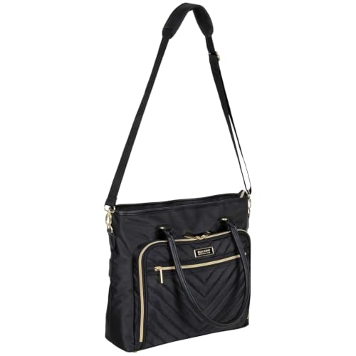 Image of KENNETH COLE Reaction Chelsea Quilted Chevron 15 inch Laptop & Tablet Business Tote With Removeable Shoulder Strap | Quilted