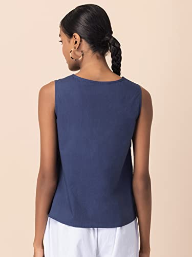 Image of Indya Women's Cotton Solid Sleeveless Regular Fit Blouse Pack of 1
