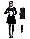 Miulruma Costume Dress Women Adult Halloween Costume with Stockings Family Cosplay Peter Pan Collar Flare Skater Dress MA036XL
