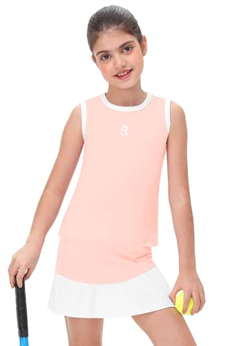 Remimi Girls Sport Tank Dress with Shorts Kids Sleeveless Golf Outfit Casual Exercise Activewear 6-7 Years Pink3