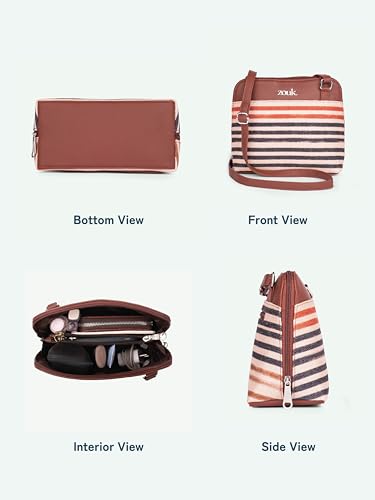 Image of ZOUK Printed Vegan Leather Out Of Office Sling Bag With Adjustable Strap For Women's Girls