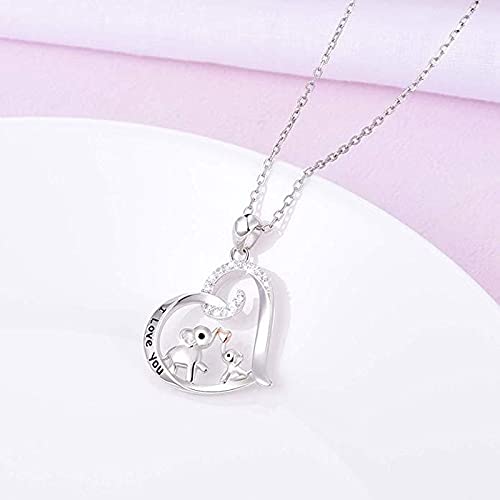 YALLNASL Mother's Day Birthday Gifts for Mom Mother from Daughter Son I Love You Forever Necklaces for Mama Mommy Elephant Lover Gifts for Wife Aunt Daughter Heart Necklaces3