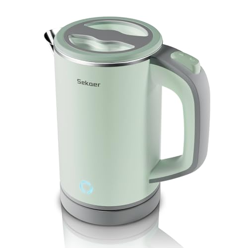 Sekaer Small Electric Tea Kettle Stainless Steel 0.8L Portable Travel Hot Water Boiler, Mini...