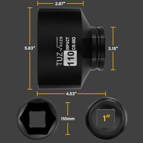 Image of 1 Inch Drive 110mm Standard Metric 6 Point CR-MO Impact Socket