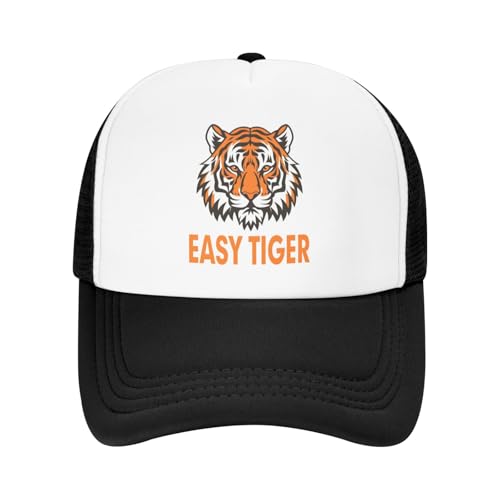Kids Mesh Hat Running Easy Tiger Hats for Boys Girls Adjustable Breathable Baseball Caps Summer Black