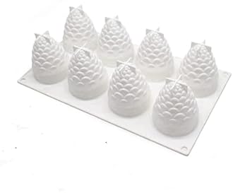 Silicone Mold for Desserts, Cake Mold for Baking, Fondant, Fruit Mold, Sugar, Candy, Jelly, Bakeware, Chocolate Mold (Pine Cone B, 29.7 x 17.4 x 7.6 cm)
