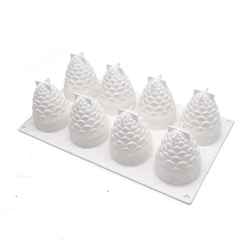 Silicone Mold for Desserts, Cake Mold for Baking, Fondant, Fruit Mold, Sugar, Candy, Jelly, Bakeware, Chocolate Mold (Pine Cone B, 29.7 x 17.4 x 7.6 cm)