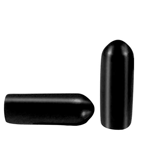 Lot de 50 protections de filetage de vis, diamètre intérieur 4 mm en caoutchouc PVC pour tube rond boulon capuchon plastique noir Cover