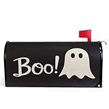 Wamika Halloween Ghost Boo Magnetic Mailbox Covers Spooky Skull Skeleton Black Mailbox Cover Standard Size Full Magnet Garden Yard Porch Mail Boxes Cover Holiday Decorations 21" L x 18" W