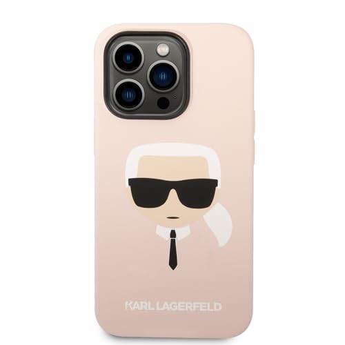 Karl Lagerfeld KLHMP14LSLKHLP Coque Rigide en Silicone pour iPhone 14 Pro 6,1" Rose Clair