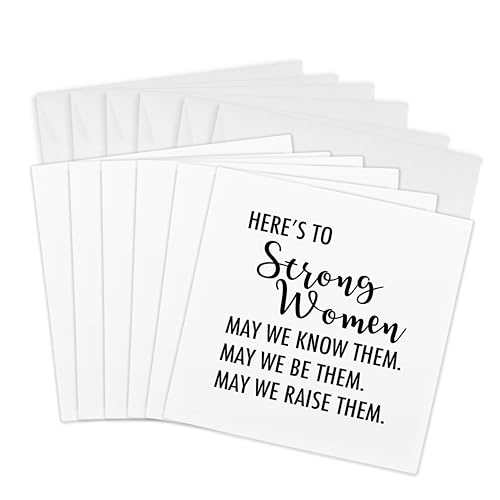 Cartes de vœux Heres To Strong Women lot de 6 au format carré élégant de 15,2 cm gc_325186_1