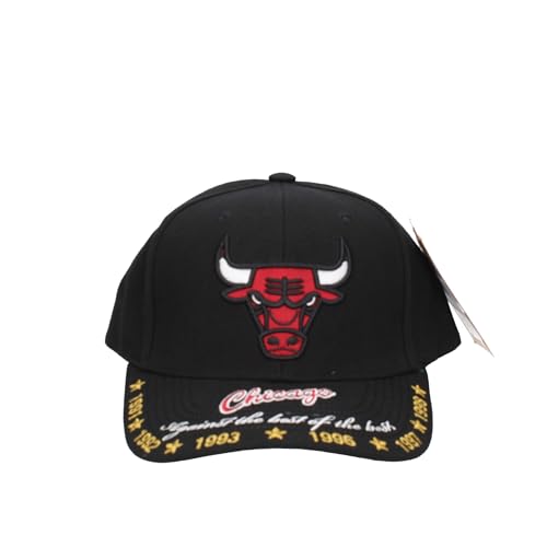 Snapback Chicago Bulls Mitchell & Ness finitions premium brodées casquette NBA noire