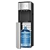 Tehanld Bottom Loading Water Cooler Dispenser for 3 or 5 Gallon Bottles, Stainless Steel Water Dispenser with Hot, Room & Cold Water, Child Safety Lock, Fantasy Silver