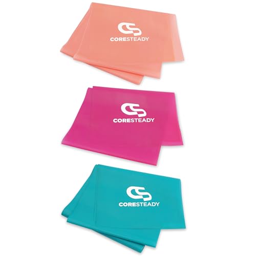 Coresteady Gomas elásticas de musculación para Hombres y Mujeres - Banda elástica - Tonifica y desarrolla Fuerza, flexibilidad y Masa Muscular - Incluye guía de Ejercicios (#6 Set DE 3, 2 Metro)